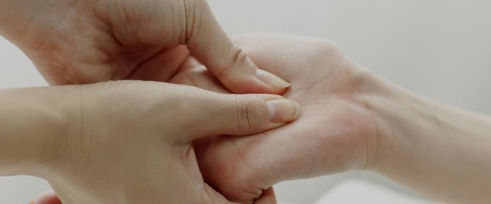 receiving a hand massage